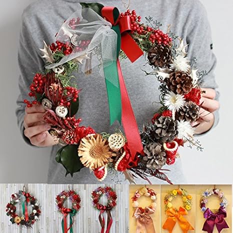 Amazon Flannerica フランネリカ プリザーブドフラワー 枯れないお花 リースs クリスマスリース お正月飾り D 1 リースs ブラウンレッド プリザーブドフラワー オンライン通販