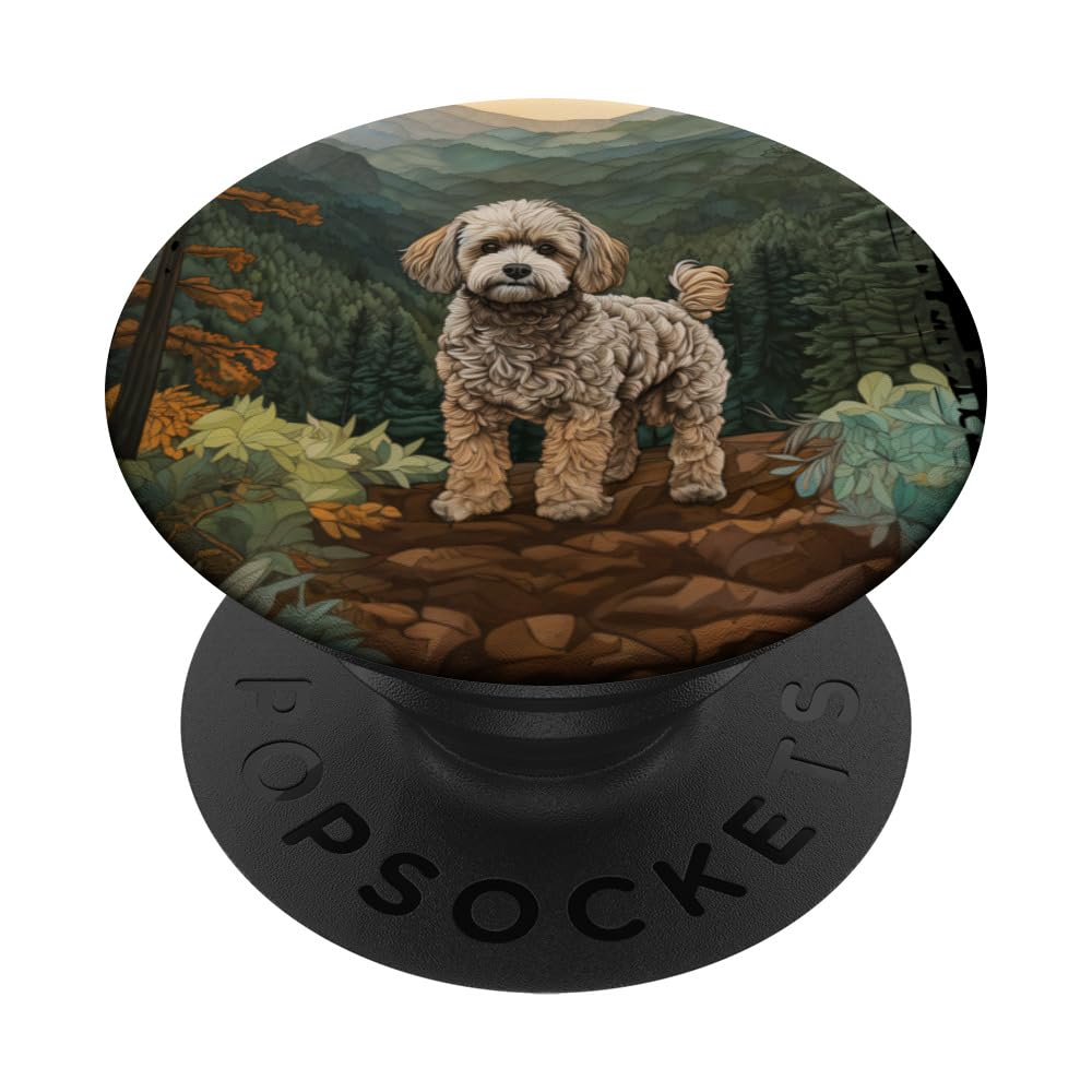 Maltipoo Mountain Paw Design Dog Mom Dad PopSockets Swappable PopGrip