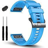 EZMVZKU 22mm Quickfit Silicone Band Compatible with Garmin Fenix 8/8Pro 47mm/Fenix 7/7 Pro/6/6 Pro/5 Plus,Watchband for Forerunner 970 965 955/Approach S70/Tactix 8/Quatix 8 47mm/Descent G2/G1 Solar