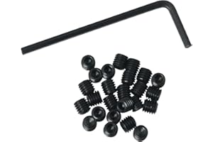 DGBRSM 25PCS 10-32 x 3/16'' Black Socket Set Screws Stainless Steel Allen Head Hex Hexagon Socket Set Screws Cup Point with Hex Key Wrench