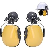 DMLENGOIN Ear Muffs with Hard Hat Full Brim Attachment, 35dB NRR, Noise Cancelling Ear Muffs for Construction, Manufacturing, Maintenance, Woodworking