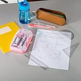 Linex Geometry Set 10-Piece Exam Kit Pink with Self-Centring Compasses Case view 4