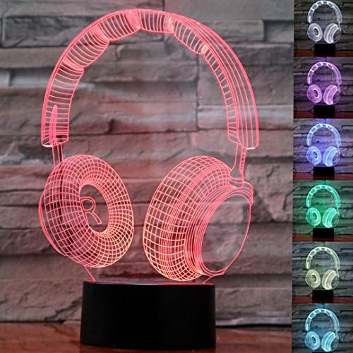 3D Headset Lamp Horse Night Light for Boys Room, Bedside Lights, 7 Colors Change Eye Vision Illusion Headset Desk Lamp or Kids Childroom Décor or Birthday Gifts
