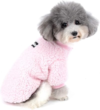 Zunea Pink Winter Fleece Dog Coat Small Size S Chest 32cm Back 20cm