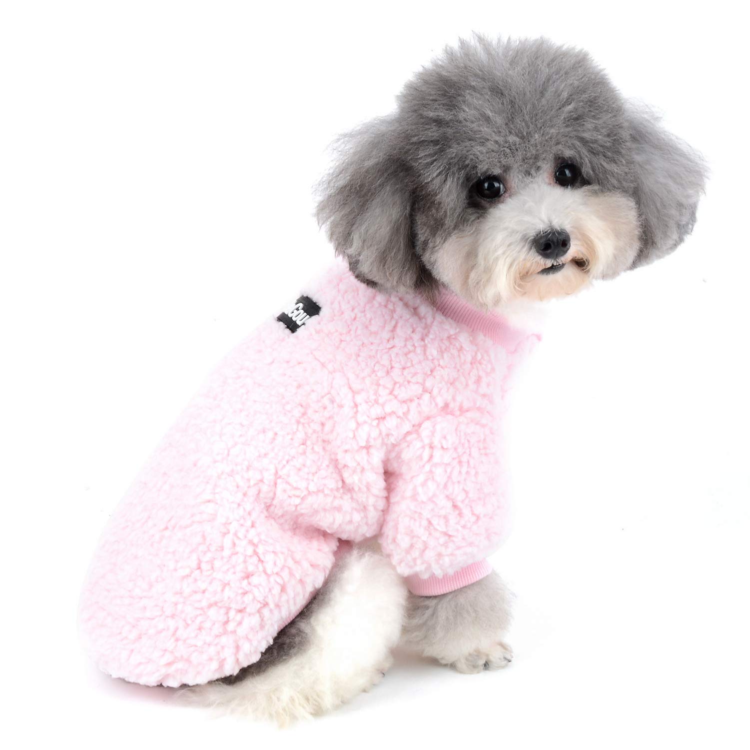 Zunea Small Dog Clothes Coat Winter Fleece Warm Puppy Jacket Apparel Chihuahua Sweater Clothing Pet Cat Doggie Boys Girls Jumper Pink XL