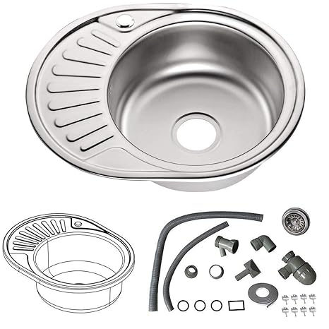 fregadero redondo acero inoxidable