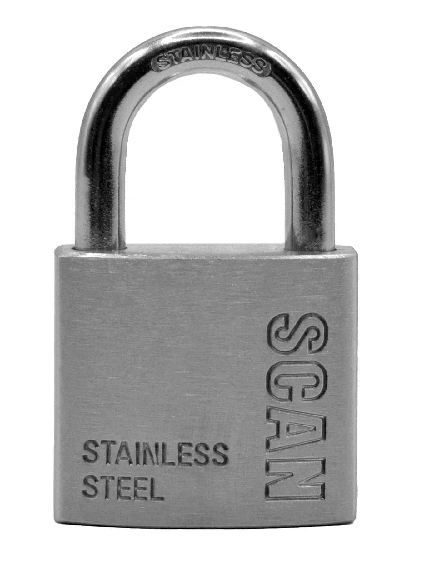 SCAN SCAPLSS38 Stainless Steel Padlock, Silver