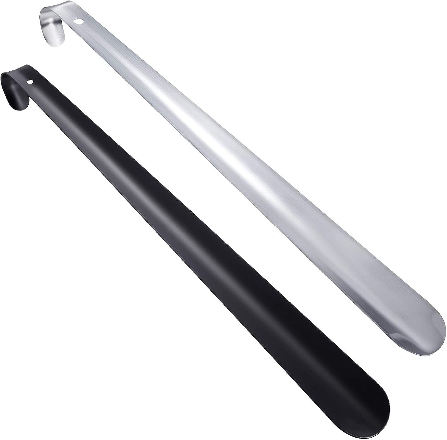 2 Pieces 16.5 Inch Long Handled Metal Shoe Horn with
