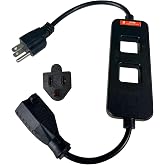 Thsinde 2Pcs KJ79D AC Line Splitter | Line Splitter for Clamp Meter, 10x Measurement, 15A Max Current, for US Outlets(Black) (KJ79D black 1pcs)