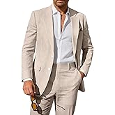 Seersucker Suit Mens 2 Piece Summer Beach Wedding Outfit for Men Classic Fit Casual Sear Sucker Suit for Grooms Prom Party
