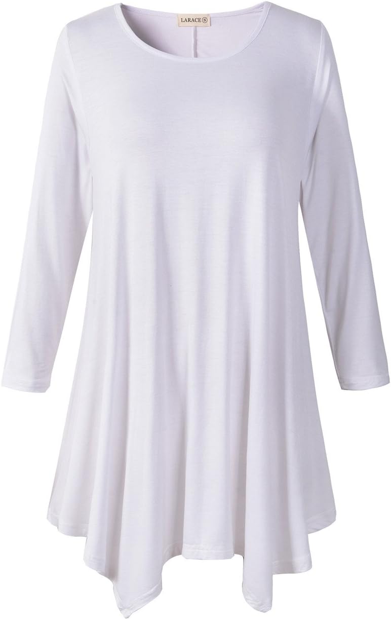 Women Plus Size 3/4 Sleeve Tunic Tops Loose Basic Shirt