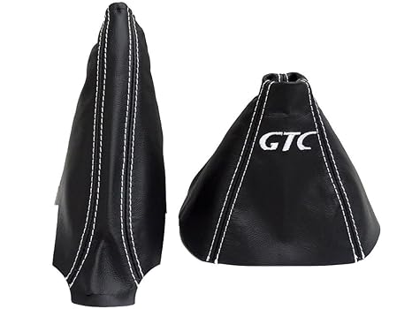 Manuell Gear Handbremsmanschette schwarz Italienisches Leder weiß AGB -