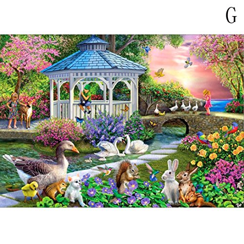 Artist Quality Paints for Painting Canvas, Liu Nian Creative Animal Paradise DIY Pasted Rhinestone 5D Diamond Embroidery Painting Cross Stitch for Bedroom Office Home Decoration (Multicorlor G)