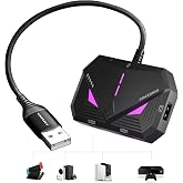 AIMZENIX Keyboard Mouse Adapter for Xbox One, Xbox Series X/S, Switch 2, Switch, PS4, Blader Pro - Console MnK Converter with App Control, Built-in USB Cable, 1000Hz Polling Rate