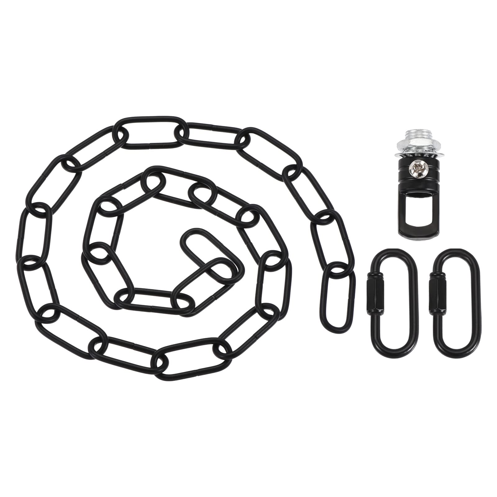 YOKIVE 1 Set Pendant Light Fixture Chain, 4mm Thick Chandelier Hanging Link with Connector Hooks Ring, Great for Ceiling Lights, Lamps (Black, 36-Inch)