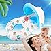 Dual Person Mommy and Baby Inflatable Baby Pool Float Swimming Ring with Canopy and Storage bag