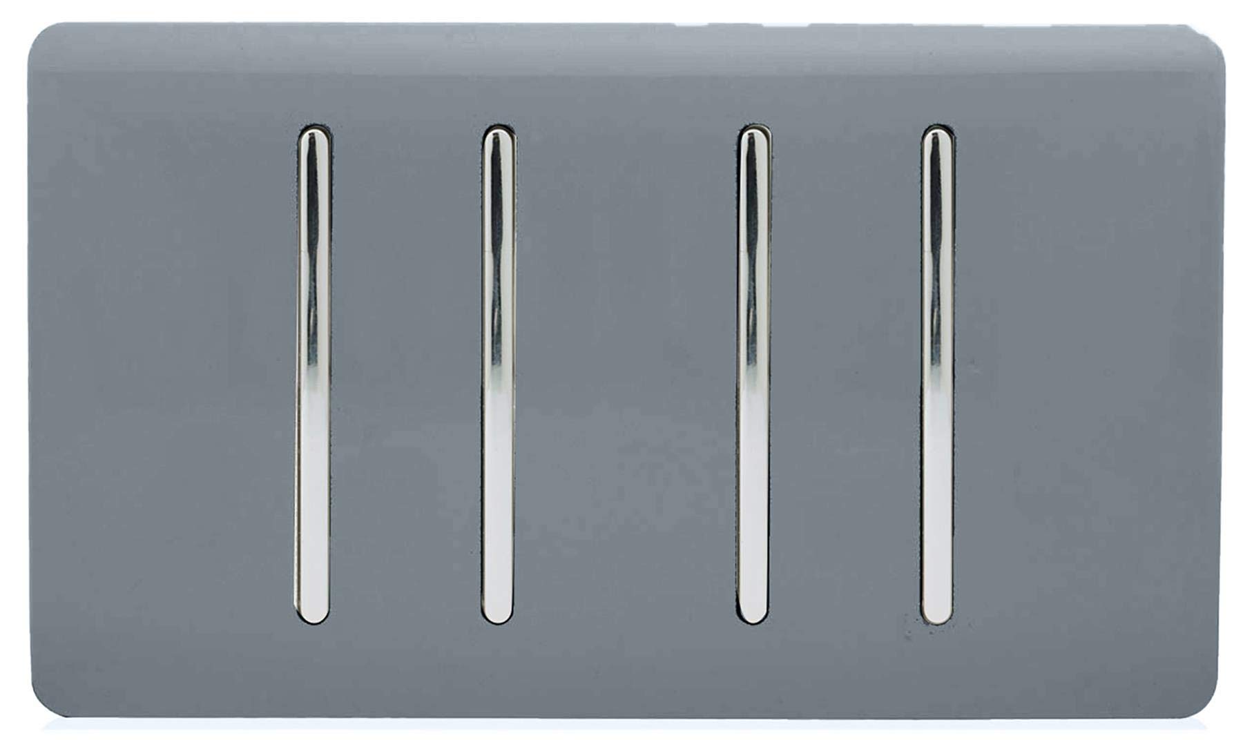 Trendi 4 Gang (2 Way & 3xIntermediate) Glossy 10 Amp Rocker Light Switch Warm Grey
