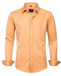 J.VER Men's Dress Shirts Solid Long Sleeve Stretch