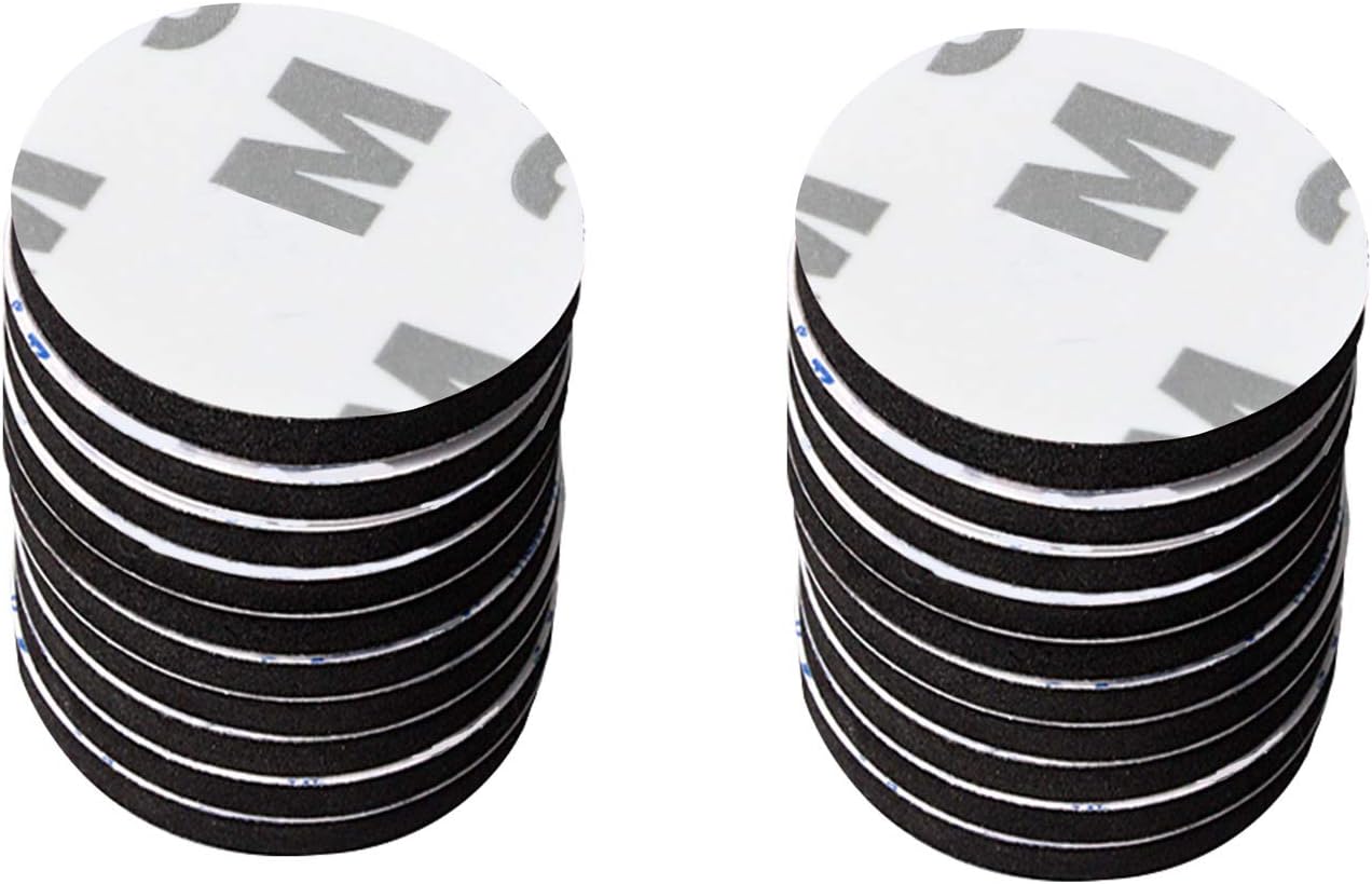 100 PCS Double Sided Foam Tape Strong Pad Mounting Adhesive Replacement High Bond Dots for Wall Surface Balloon Christmas Leather Rubber Mirror Face, Black, Round