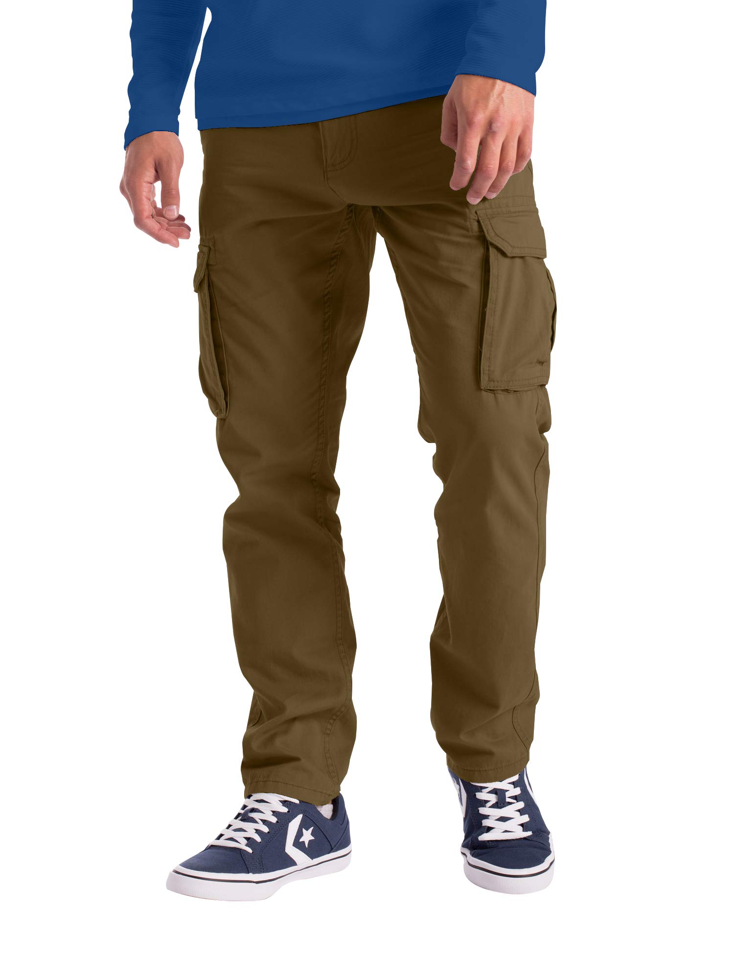 Mens Cargo Combat Work Pants 100% Cotton 6 Pockets