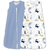 TOTCHILL Toddler Sleep Sacks for 2t-3t-4t, Supersoft Wearable Blankets, 1.0 TOG Sleeping Bags with 1-Way Zipper, 2-Pack