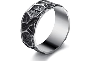 KIRTIJW Viking Rings for Men Norse Viking Raven Runes Vegvisir Compass Amulet Ring Jewelry for Men Women Boys Size 7-13