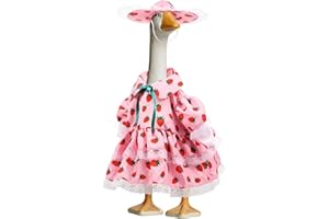 UKQRRTC Porch Goose Outfits for 23" H Statue, Includes Floral Hat and Floral Skirt, Cute and Adorable Design, Premium Polyest