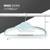 KEPLIN 50-Pack Non-Slip Hangers Slimline 360° Swivel Teal 41x22cm view 2