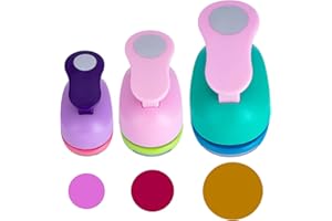 MEISO Circle Punch Set 3pcs Round Paper Punch 1inch 5/8inch 3/8inch Circle Single Hole Puncher for Paper Crafts Scrapbooking 