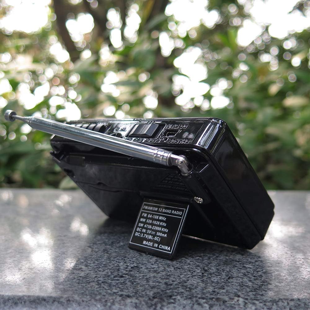 XHDATA D-328 Shortwave AM FM DSP Portable Small Radio Stereo Radio with Rechargeable Battery Earphone Jack Portable Multimedia Speaker with USB Micro SD Card(Black): Home Audio & Theater