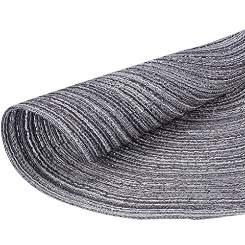 Round Braided/Woven Placemats, Indoor/Outdoor Placemat/Charger, Kitchen Mat for Dinning Table Washable Set of 6 Dark Grey - Thumbnail 4