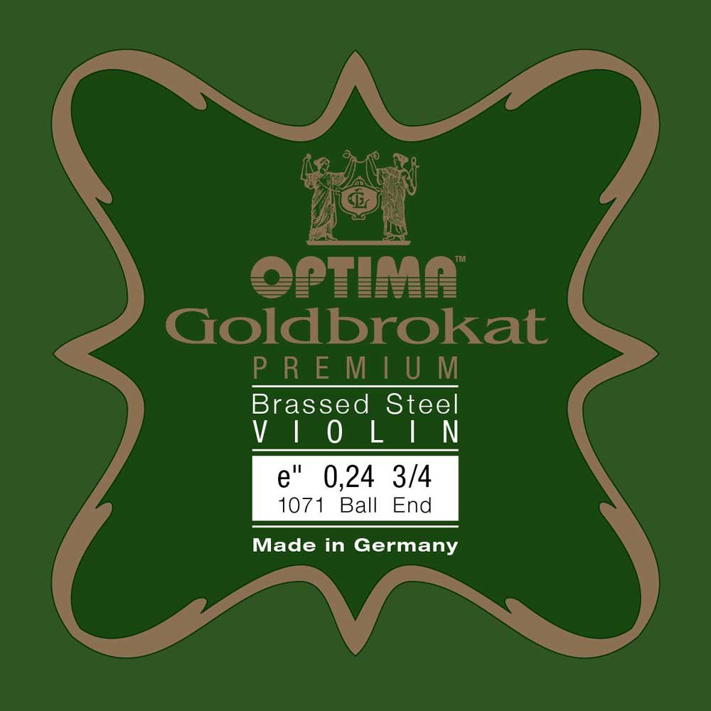 Optima Goldbrokat Premium Brass Coated Violin Strings 3/4 E 0.24K X-Light