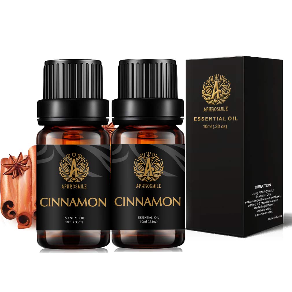 Aromatherapy Essential Oils Set, 100% Pure & Therapeutic Grade Cinnamon Essential Oils Scent Set for Diffuser, Humidifier, Massage, Cinnamon Aromatherapy Essential Oils Fragrance Oils Set 2 * 10ml
