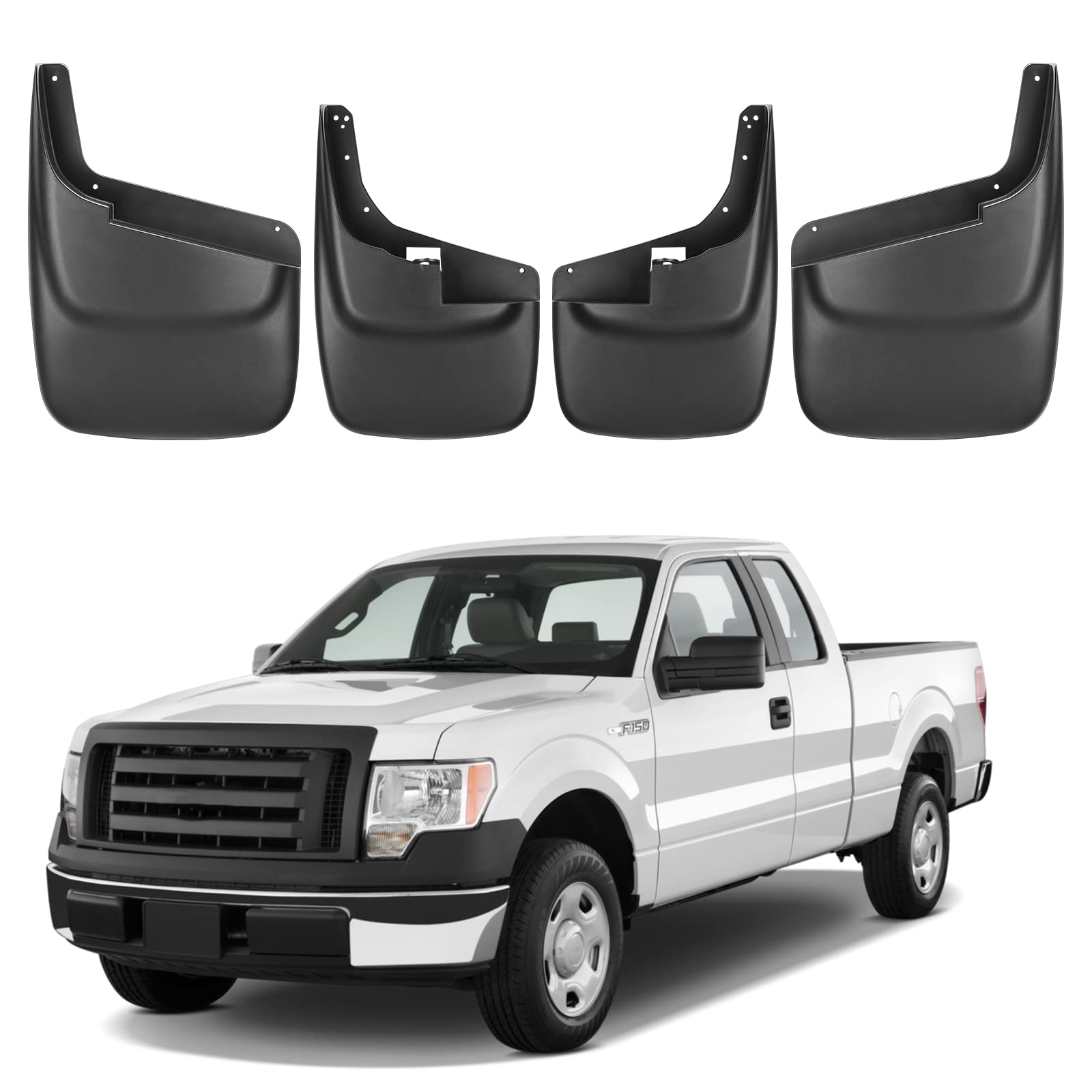 Photo 1 of BDFHYK Mud Flaps Splash Guards Mudguards Mudflaps Compatible with Ford F250 F350 F450 F550 Super Duty Without Fender Flares (1999-2010), 4PCS Front & Rear Side