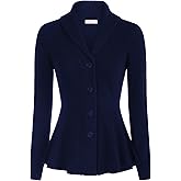 Belle Poque Women Vintage Cardigan Sweater Shawl Lapel Button Down Sweater Outwear Coat