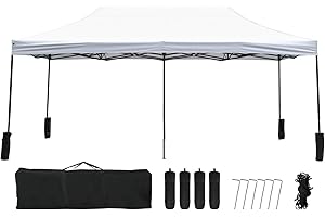 FDW Pop Up Canopy 10x20 pop up Canopy Tent Folding Protable Ez up Canopy Party Tent Sun Shade Wedding Instant Better Air Circulation Outdoor Gazebo with Backpack Bag