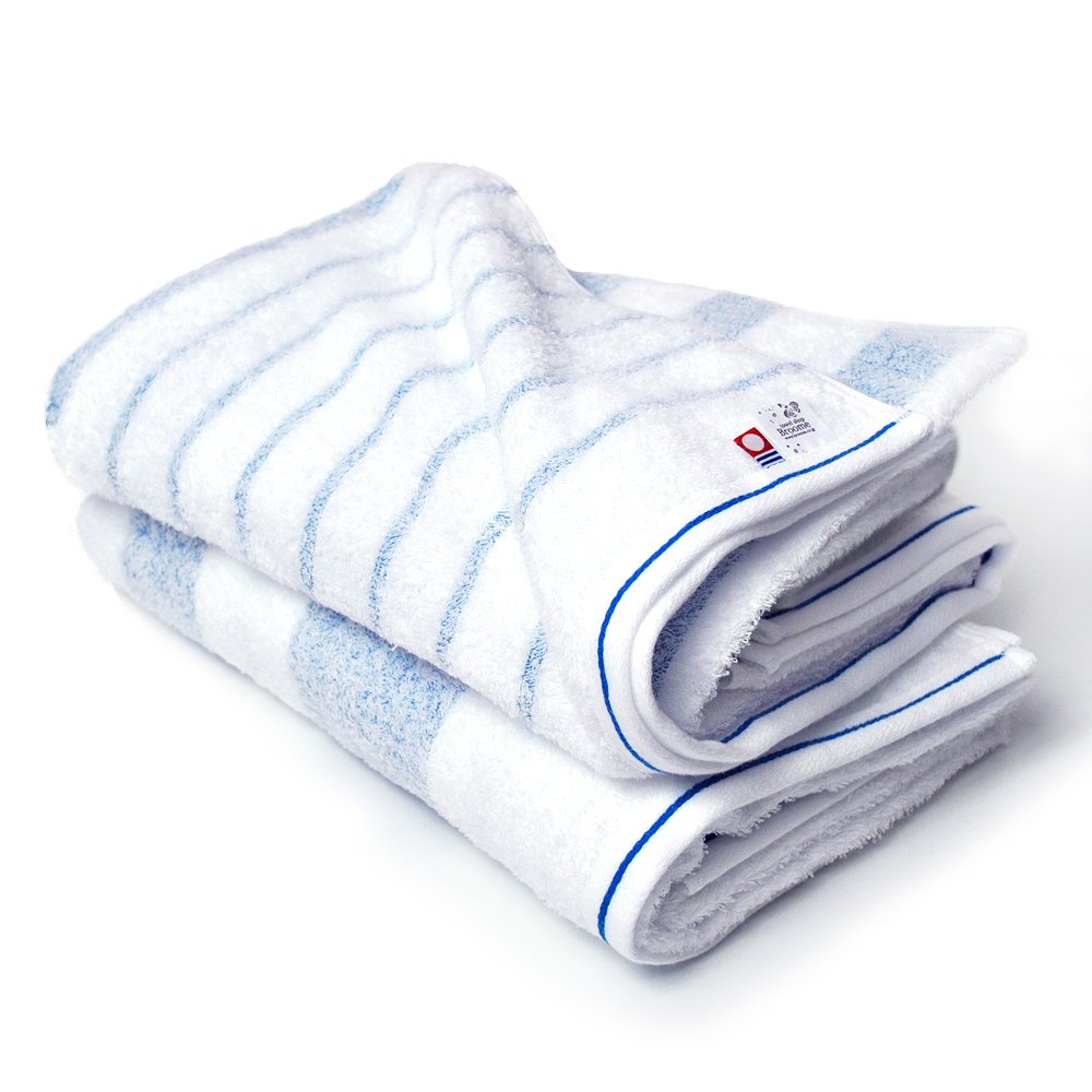 CYBERL / Oruta Bath Towel Stripe; Set of 2, Blue