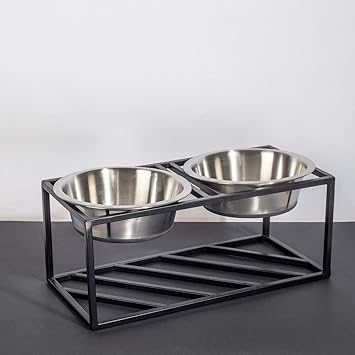 Urban Dog Food Grade Powder Coated Metal Feeder/Raised Bowl Stand - Brooklyn - Short