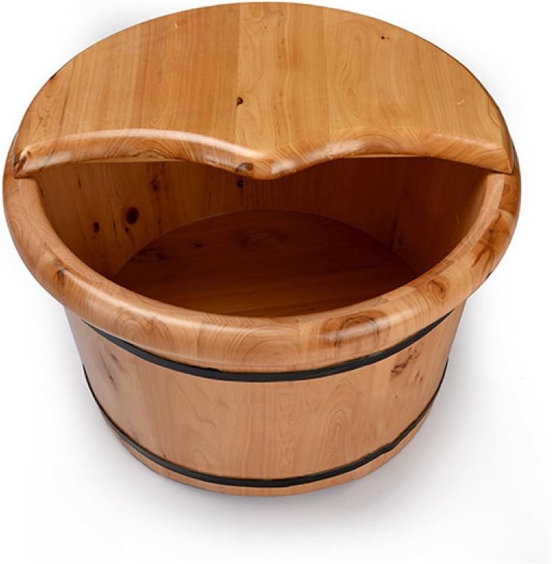 ERHANGWooden Foot Basin Pedicure Bowl Oak Foot Bath Thickened Home Foot Bath Barrel Foot Bath Tub Foot Tub Foot Tub Covered With Wood,A