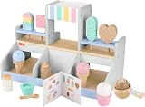 Fisher-Price Wood Ice Cream Shop Set 18-Piece Pretend Play Toy 3+ HXV21 view 4