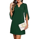 oten Women's 2026 Flutter Chiffon Sleeve Cocktail Dresses V Neck Formal Wedding Guest Party A-Line Dress