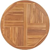 vidaXL Solid Teak Wood Round Tabletop 2.5cm 90cm Weather Resistant Outdoor view 10