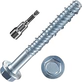 Wensilon 3/8" x 3" Zinc Plated Large Diameter Concrete Screw Actual Thickness 1/2"(12mm) for Anchoring to Masonry, Brick or Block (10 pcs)