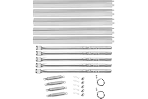 FORYEYC Grill Replacement Parts for Charbroil Performance 5 Burner 463448021 463450022 463451022, 4 Burner 463365021, 463366022 463352521, G325-0002-W1 Heat Plate, G327-2100-W1 Burner, Igniter, Crossover Tube