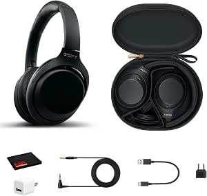 Amazon.com: Sony WH-1000XM4 Wireless Noise Canceling Overhead Headphones  with Mic for Phone-Call, Voice Control, Black, with USB Wall Adapter and  Microfiber Cleaning Cloth - Bundle : Electronics
