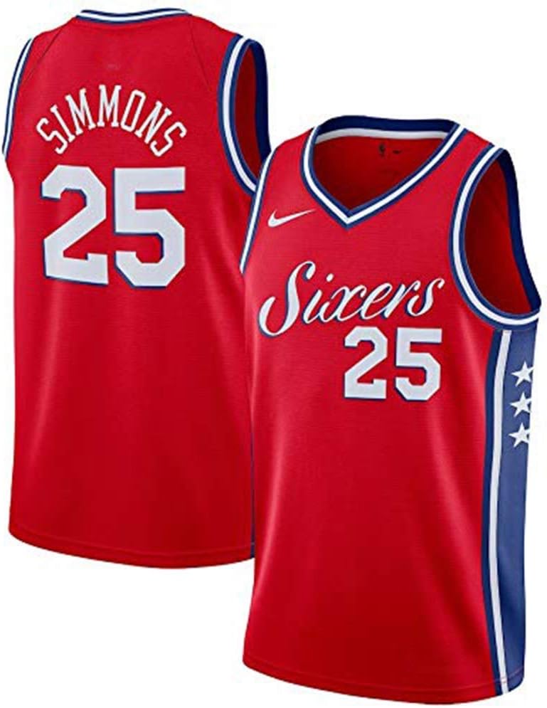 Men's Basketball Jersey Ben Simmons # 25 - NBA Philadelphia 76ers，New Fabric Embroidered Swingman Jersey Sleeveless Shirt
