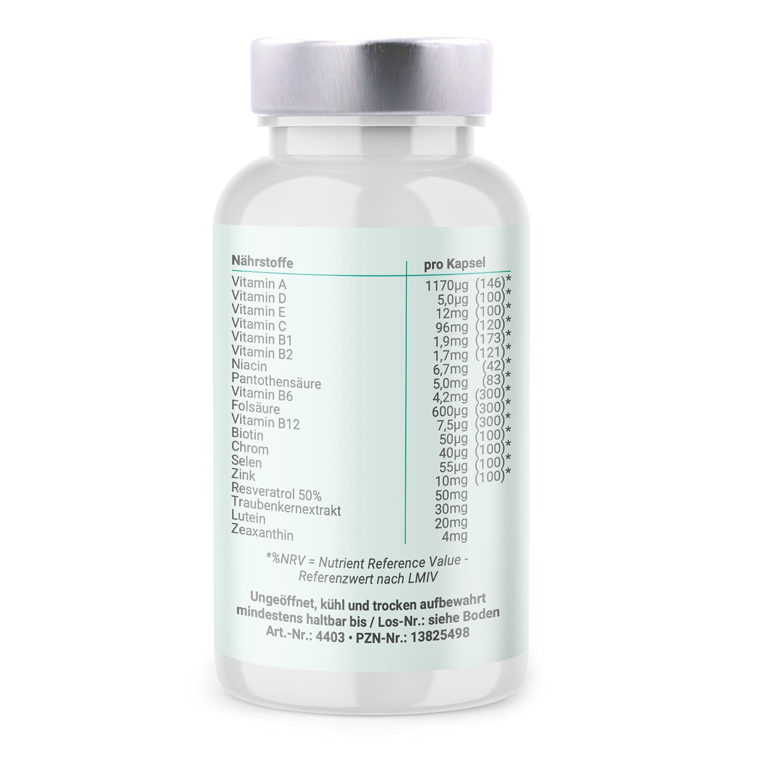 Auvital - 90 Kapseln | Nahrungsergänzungsmittel: Mit Vitamin A, Vitamin B2 (Riboflavin) & Zink zur Aufrechterhaltung der normalen Sehkraft | 20mg Lutein | 50 mg Resveratrol | 4mg Zeaxanthin