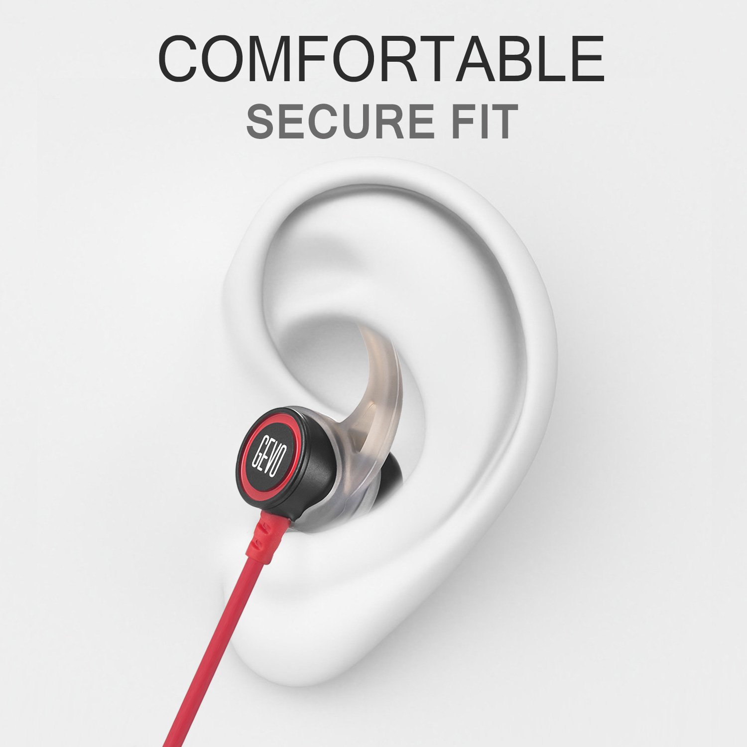 Zakitane In-Ear Earbud Sport Earphones Noise Isolating Headphones with Microphone Stereo Bass Dynamic Crystal Clear Sound, Ergonomic Comfort-Fit, for iPhone 6 / 6 Plus /5 / 5c /SE 4 and Android Phones (Black&Red)