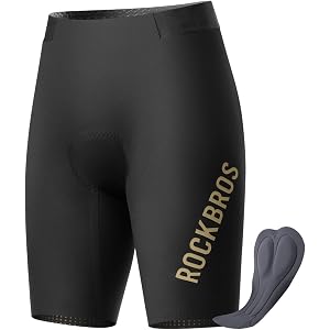 ROCKBROS Men's Padded Bike Shorts 4D Chamois Cycling Compression | 4D Chamois Padded Bike Shorts with Breathable Stretch Fabr