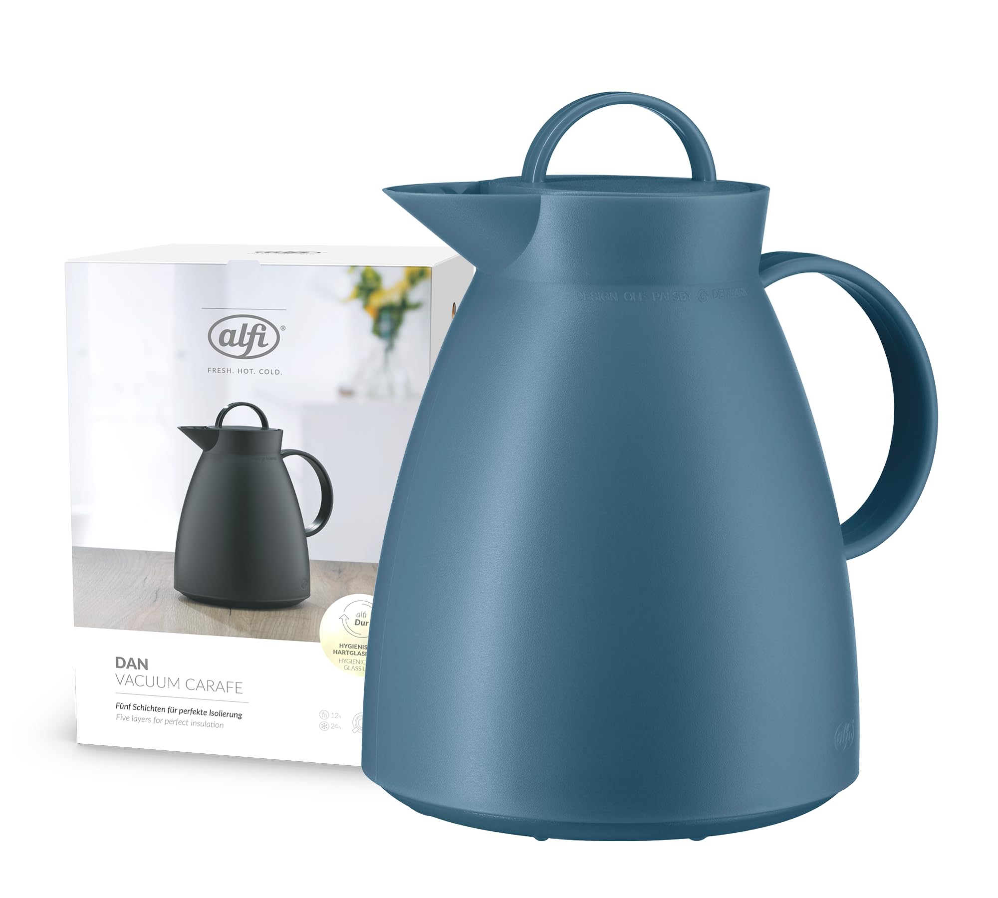 ALFI Vacuum Carafe Dan, Coffee Pot, Alu, Screwing Stopper, Vintage Indigo, 1l, 0935060100